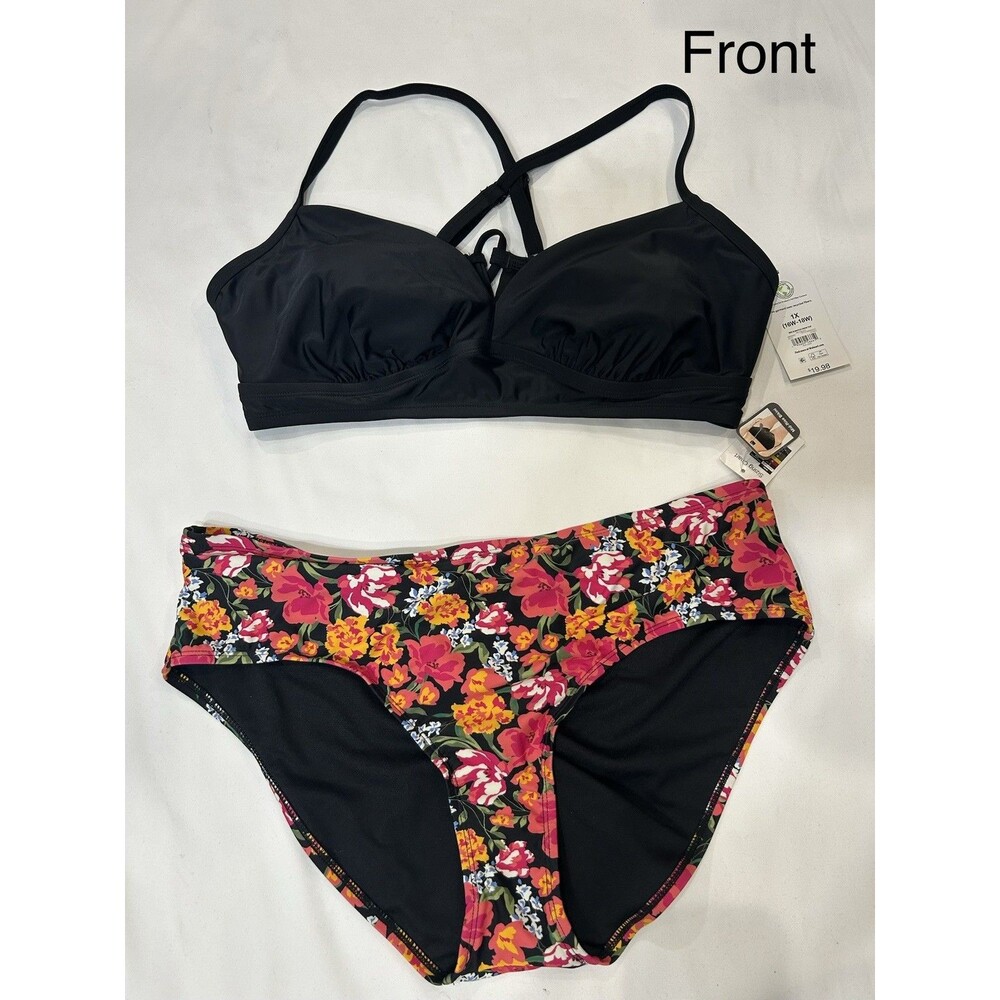 Time And True 2 Piece Swimsuit Separates Size 1X (16W-18W)